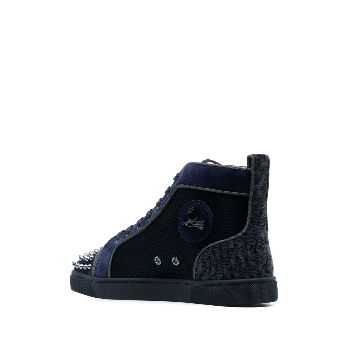Christian Loobs high shoes with spikes in navy blue