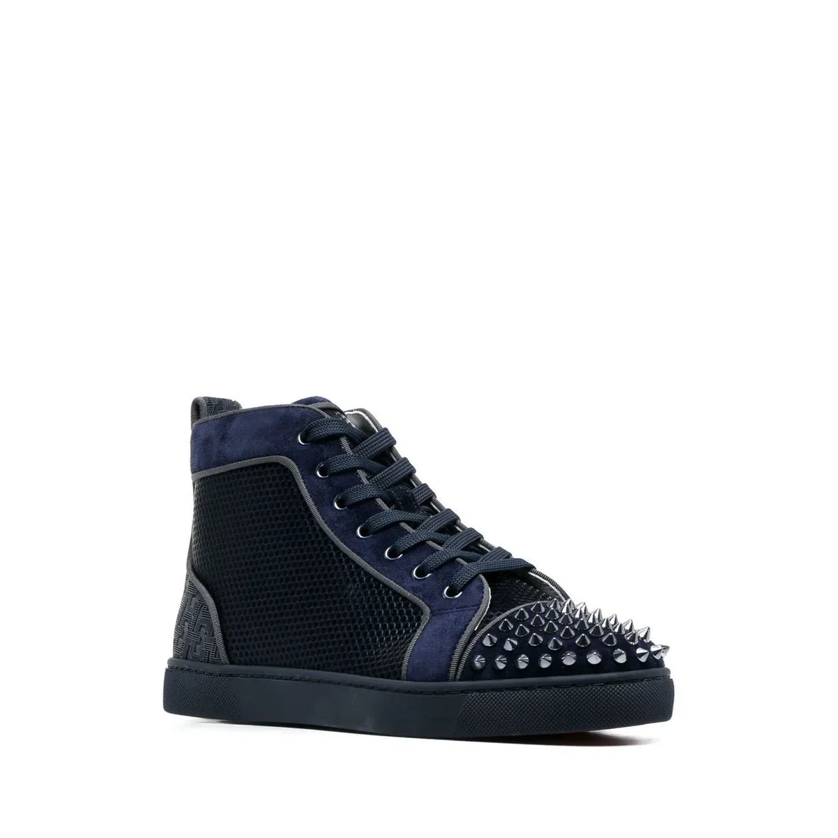 Christian Loobs high shoes with spikes in navy blue