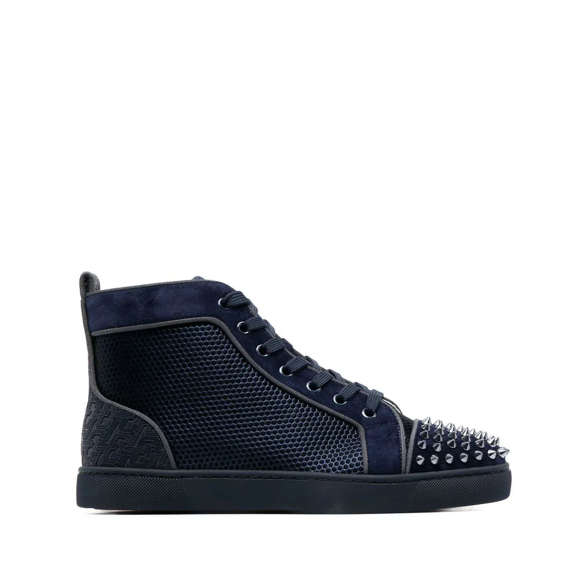 Christian Loobs high shoes with spikes in navy blue