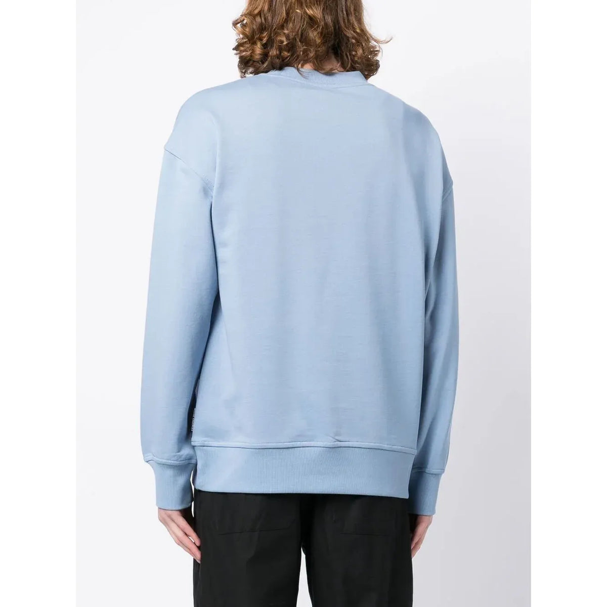 Moose Knucles Chest logo-patch detail blue sweatshirt