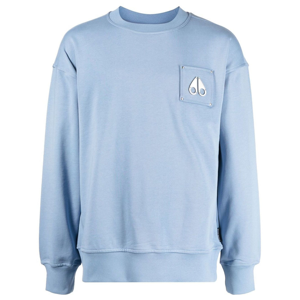 Moose Knucles Chest logo-patch detail blue sweatshirt