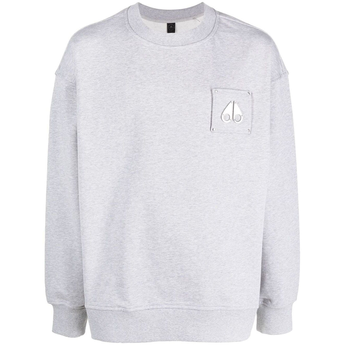 Moose Knucles Chest logo-patch detail grey sweatshirt