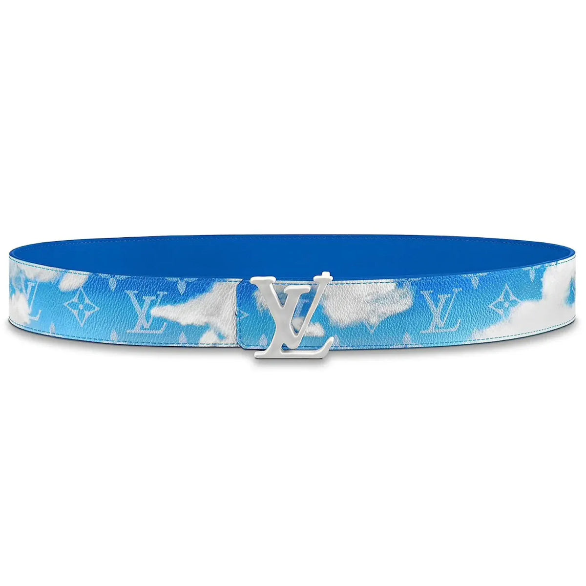Louic Viutt0n Shape Reversible Belt Clouds