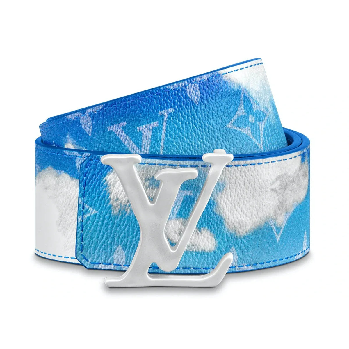 Louic Viutt0n Shape Reversible Belt Clouds