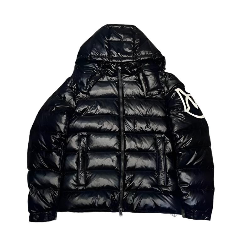 Monclr high-shine padded jacket in white and in navy