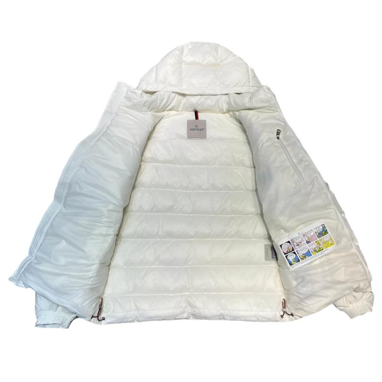 Monclr high-shine padded jacket in white and in navy