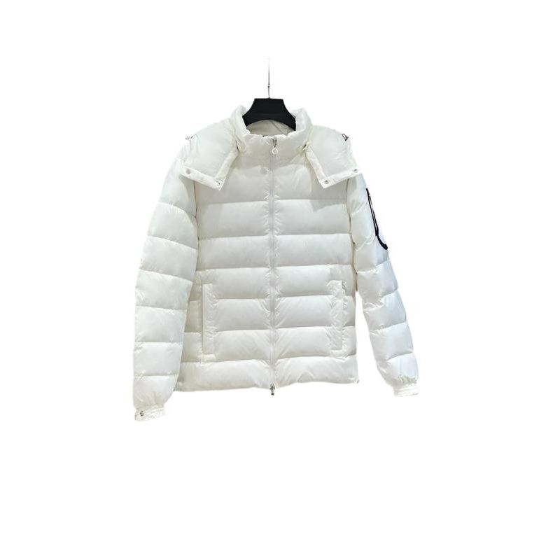 Monclr high-shine padded jacket in white and in navy