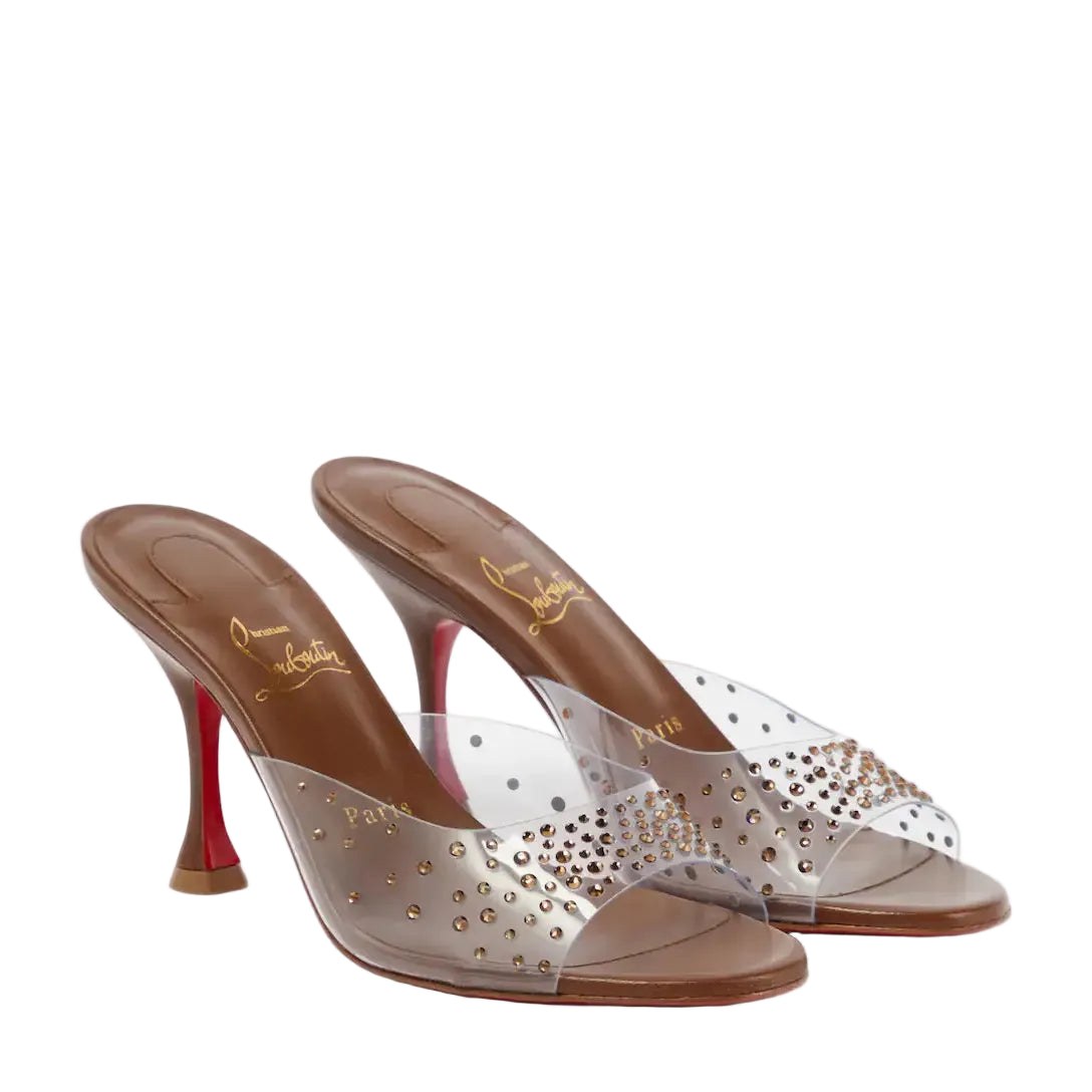 Christian Loobs Heels Nudes Degramule embellished mules