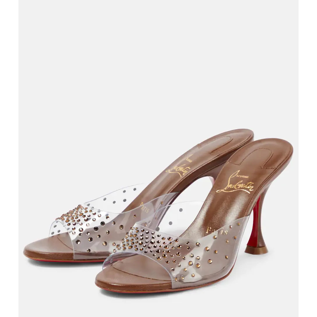 Christian Loobs Heels Nudes Degramule embellished mules