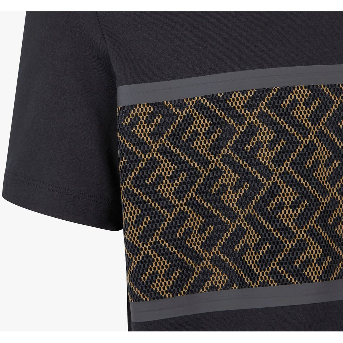 F€ndi T-SHIRT Black with brown