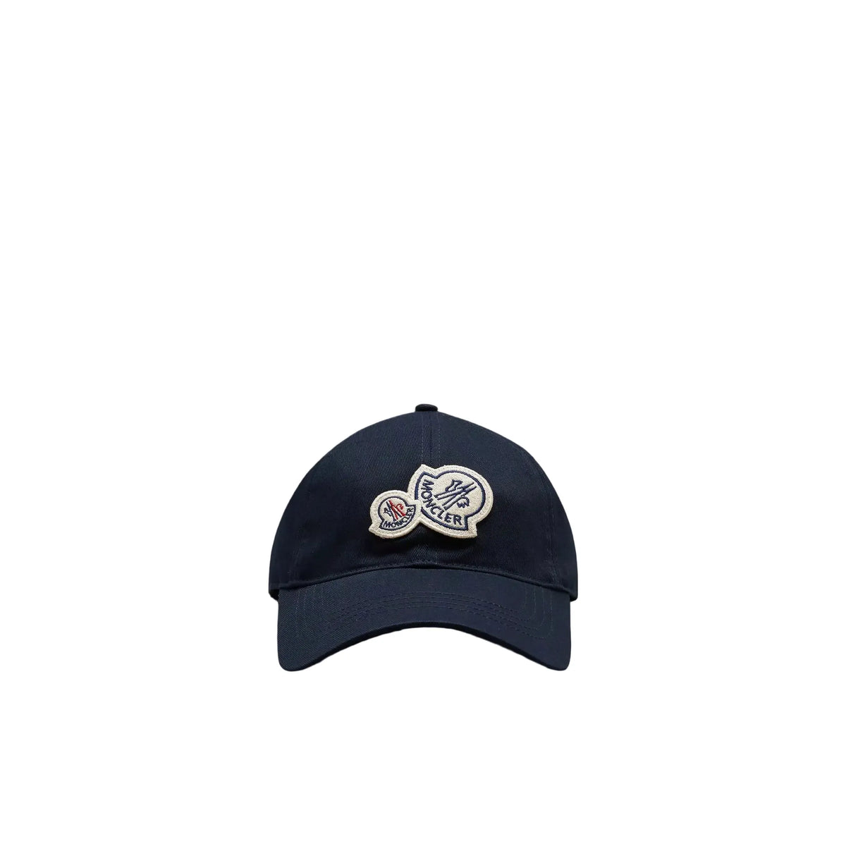 Navy blue cap with a logo on a black background