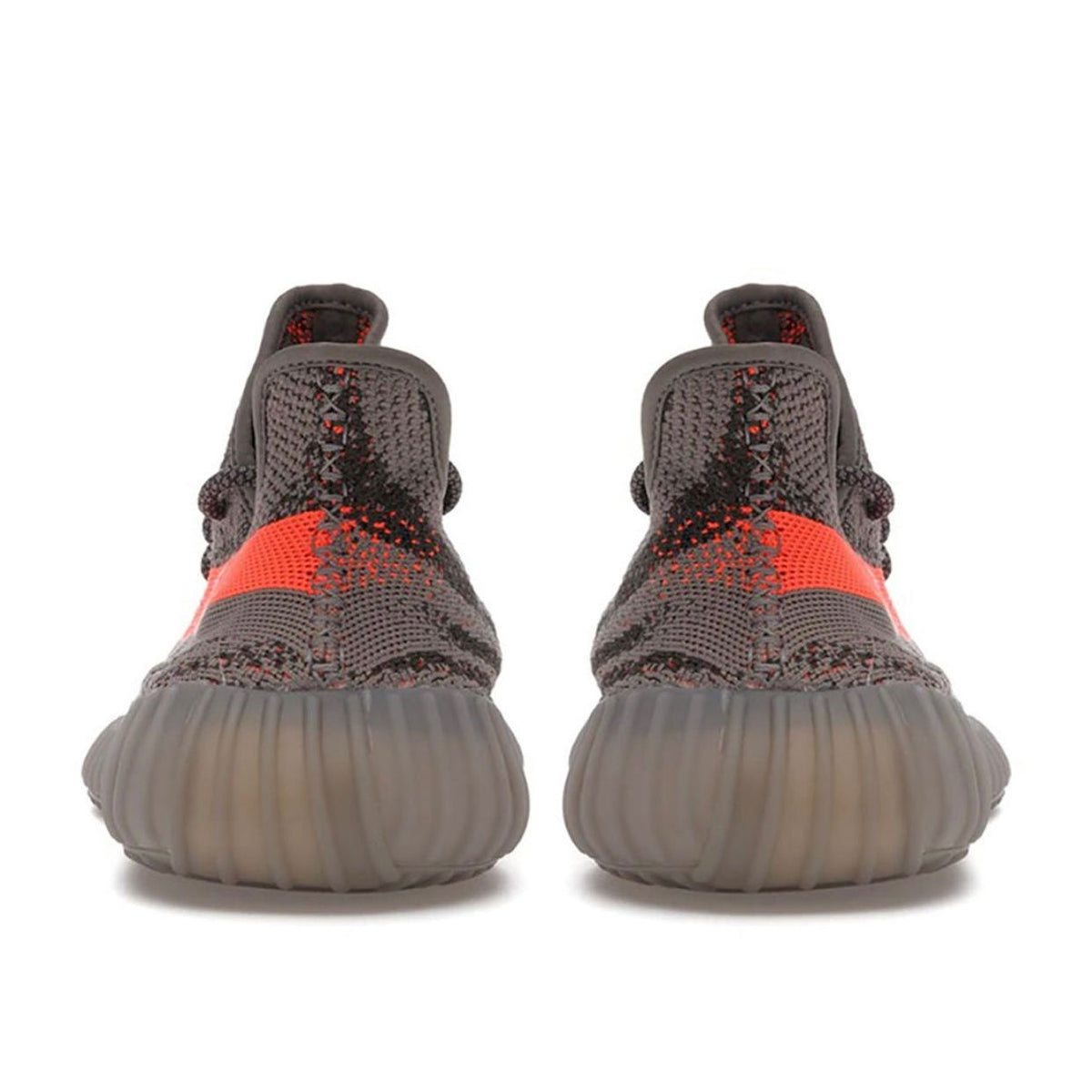 YE*ZY 350 Boost Grey with orange stripe