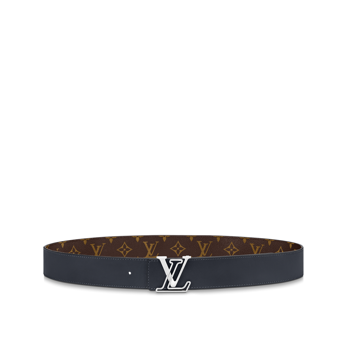 Louic Viutt0n Reversible Ecplise Silver buckle and Brown belt