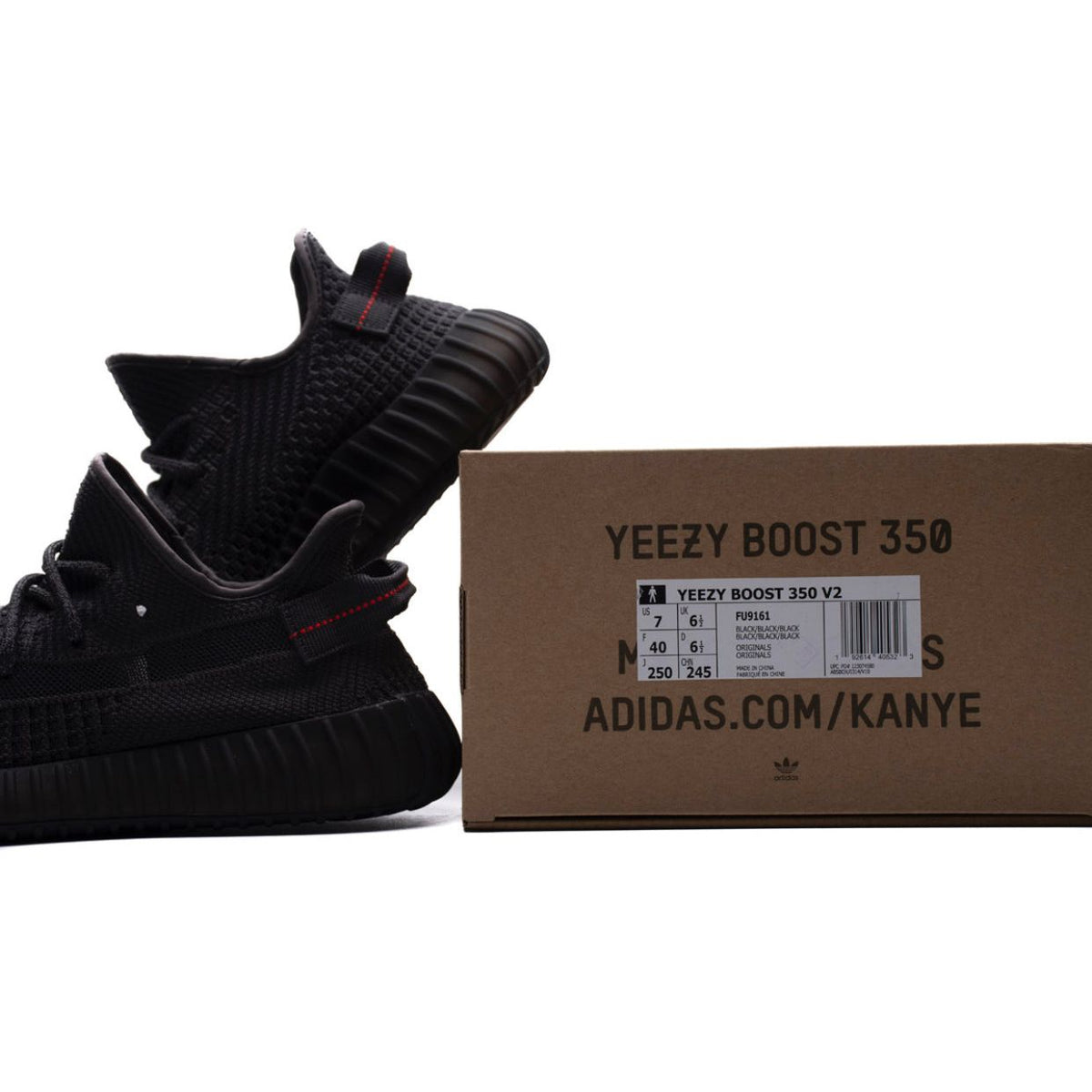 YE*ZY 350 Boost Black with black stripe