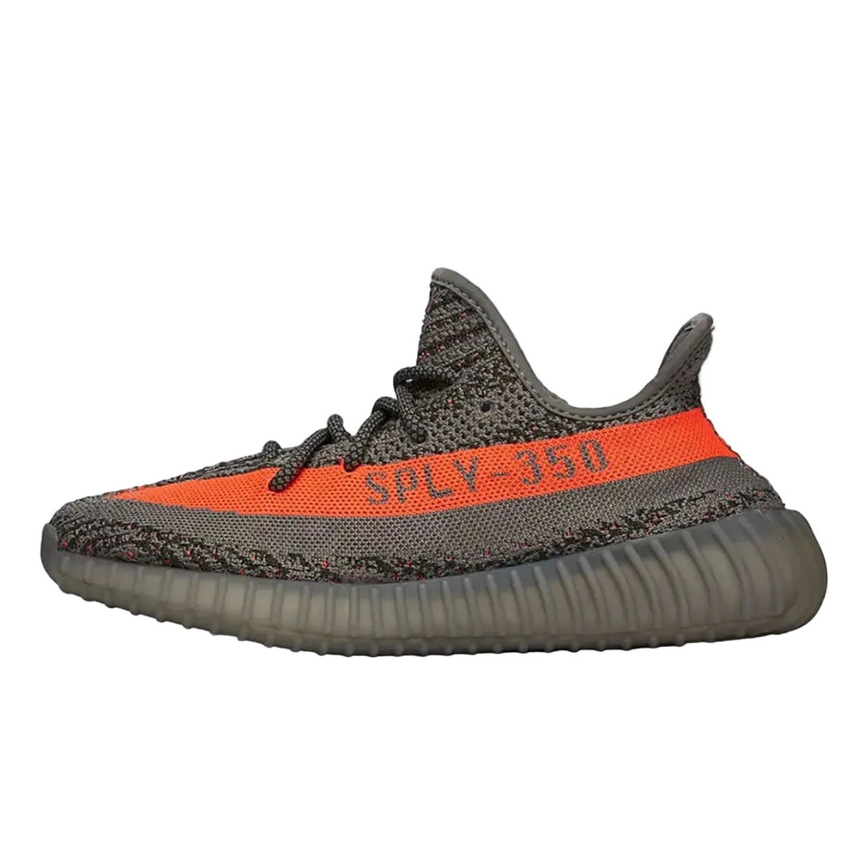 YE*ZY 350 Boost Grey with orange stripe