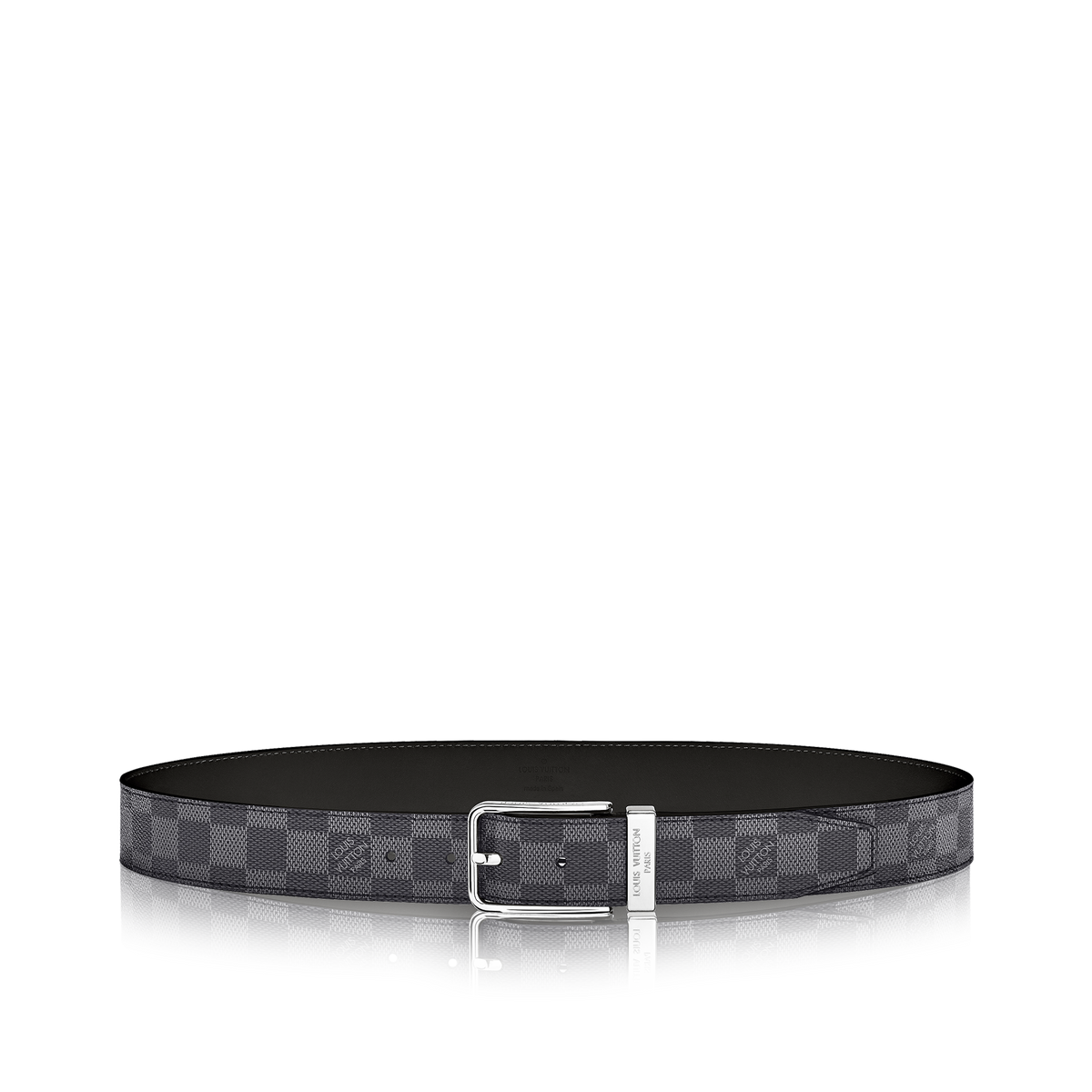 Louic Viutt0n Damier silver buckle belt