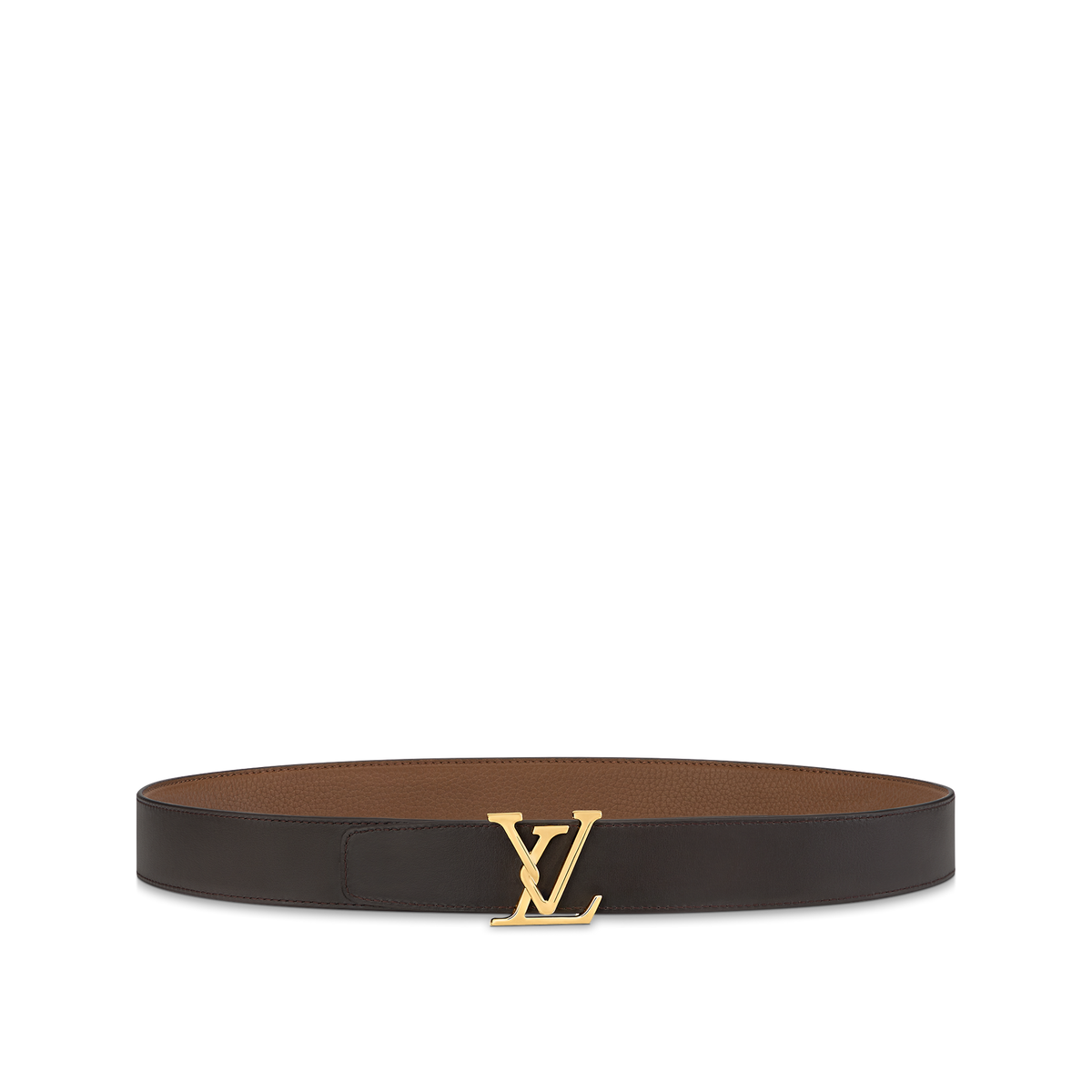 Louic Viutt0n Reversible Ecplise gold buckle and brown belt