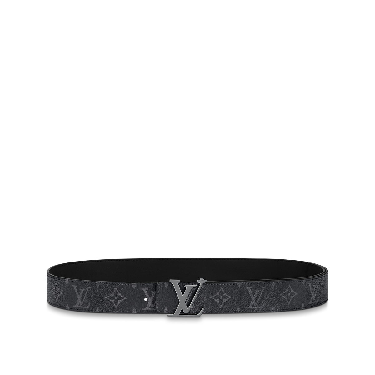 Louic Viutt0n Reversible Ecplise silver buckle and black belt