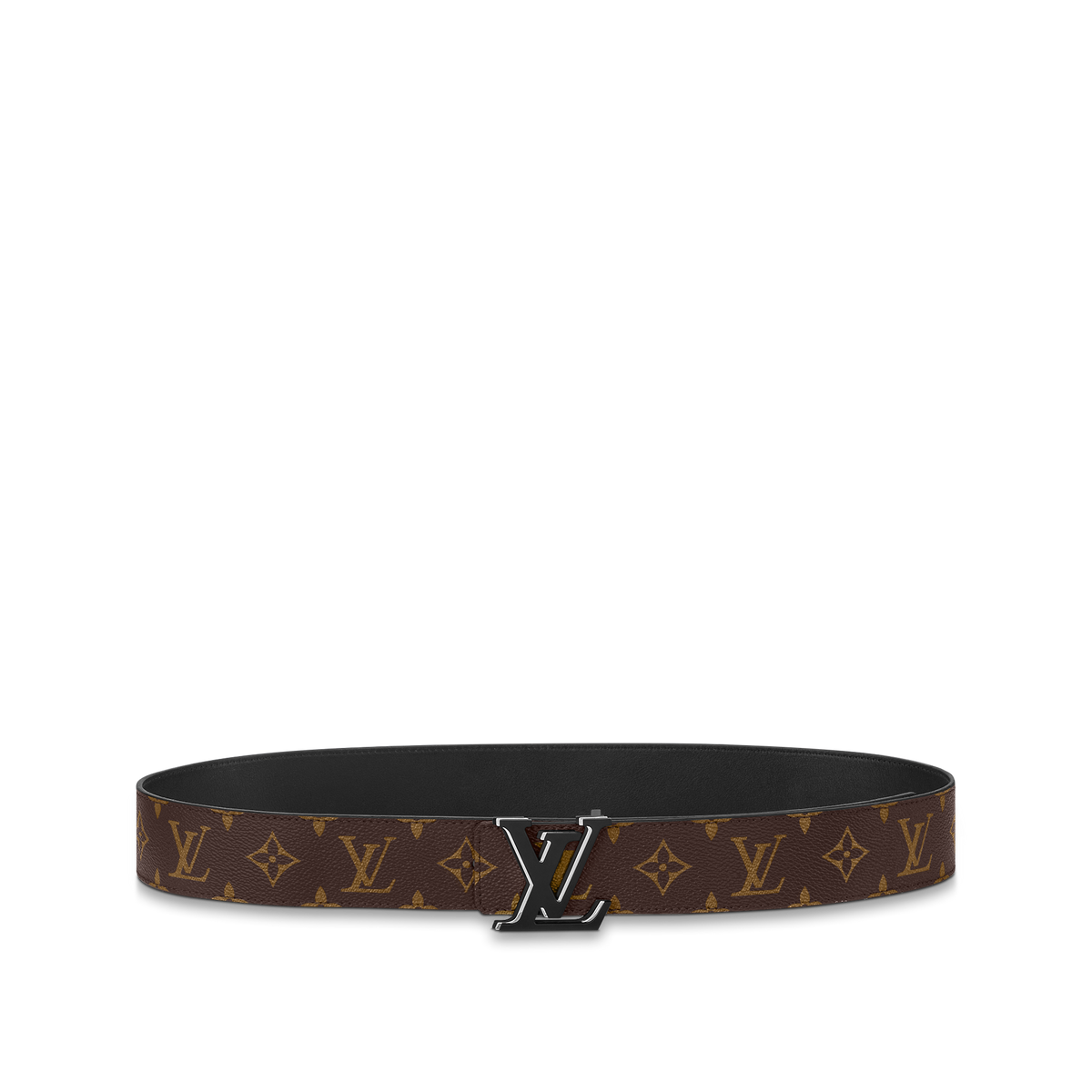 Louic Viutt0n Reversible Ecplise black buckle with dark brown belt