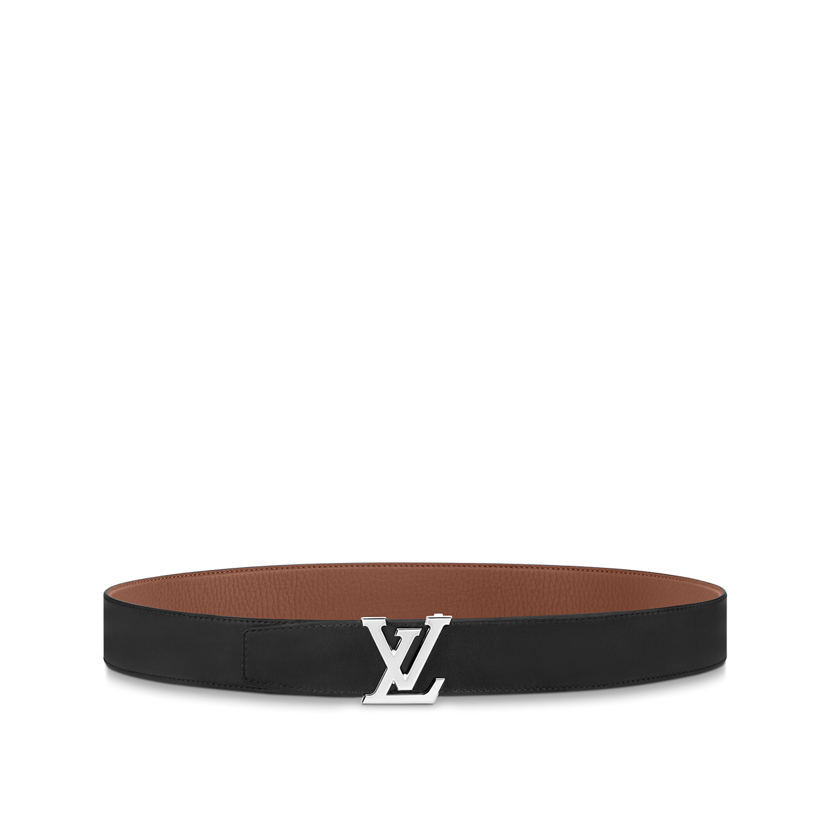 Louic Viutt0n Reversible Ecplise silver buckle and brown belt