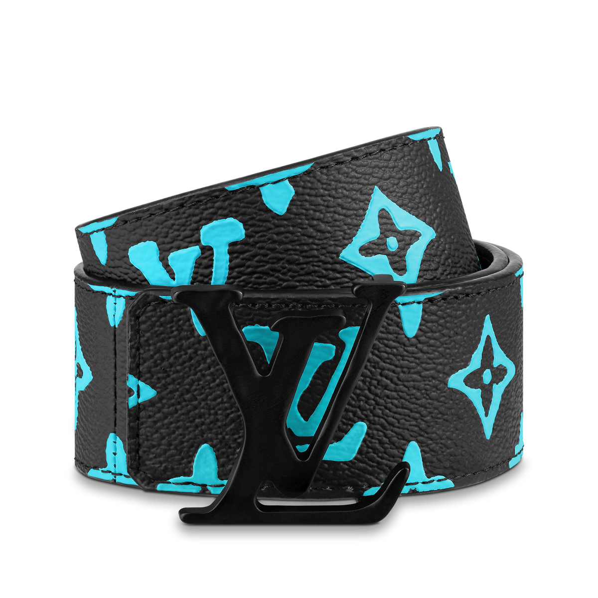 Louic Viutt0n Reversible Ecplise Black buckle and Black/Bue belt