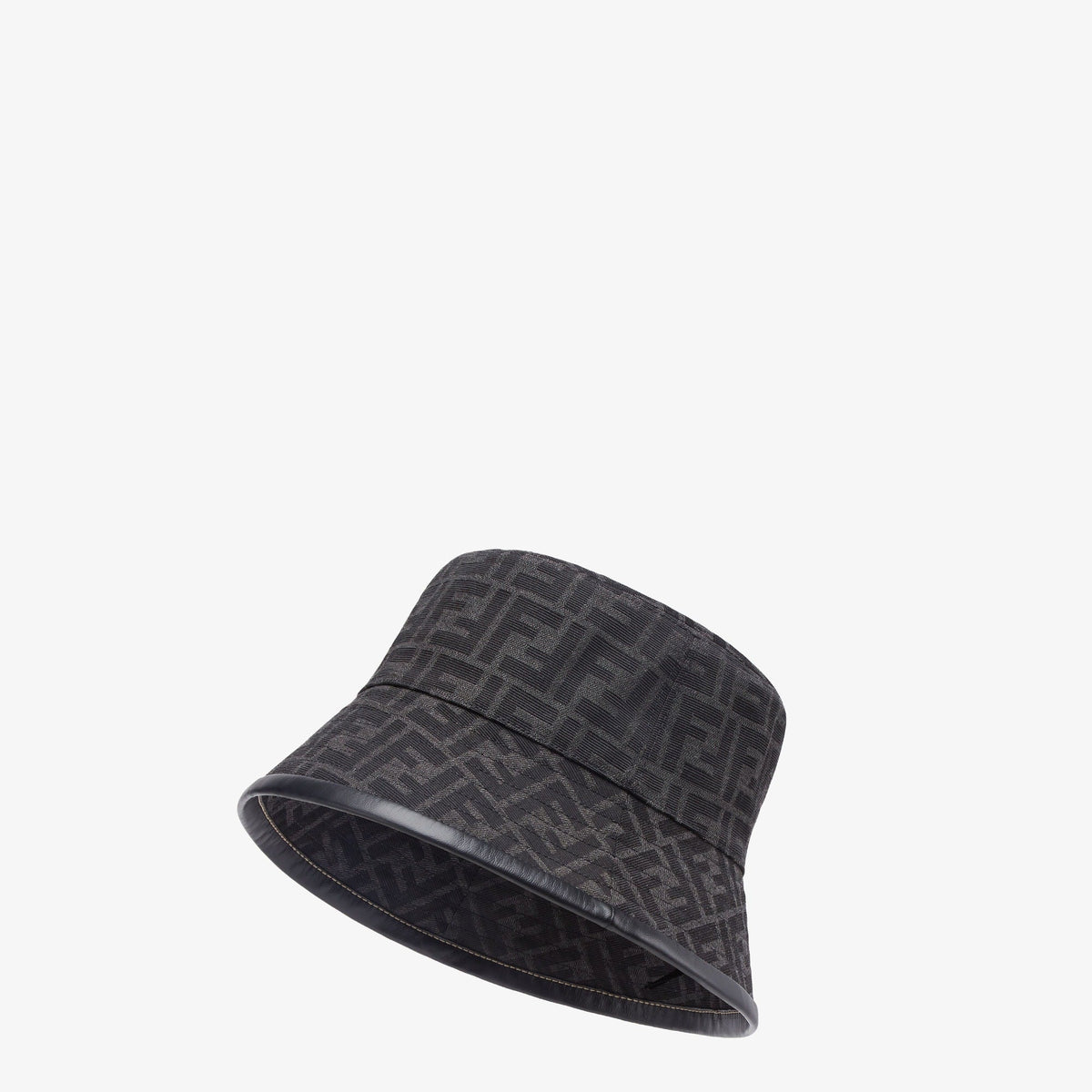F€ndi HAT black leather with pattern