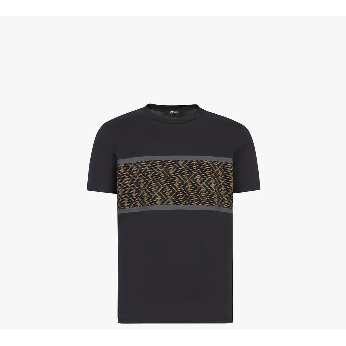 F€ndi T-SHIRT Black with brown