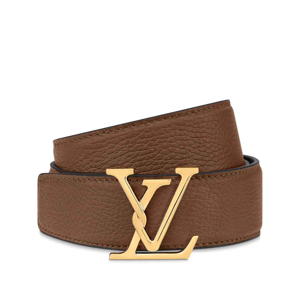 Louic Viutt0n Reversible Ecplise gold buckle and brown belt