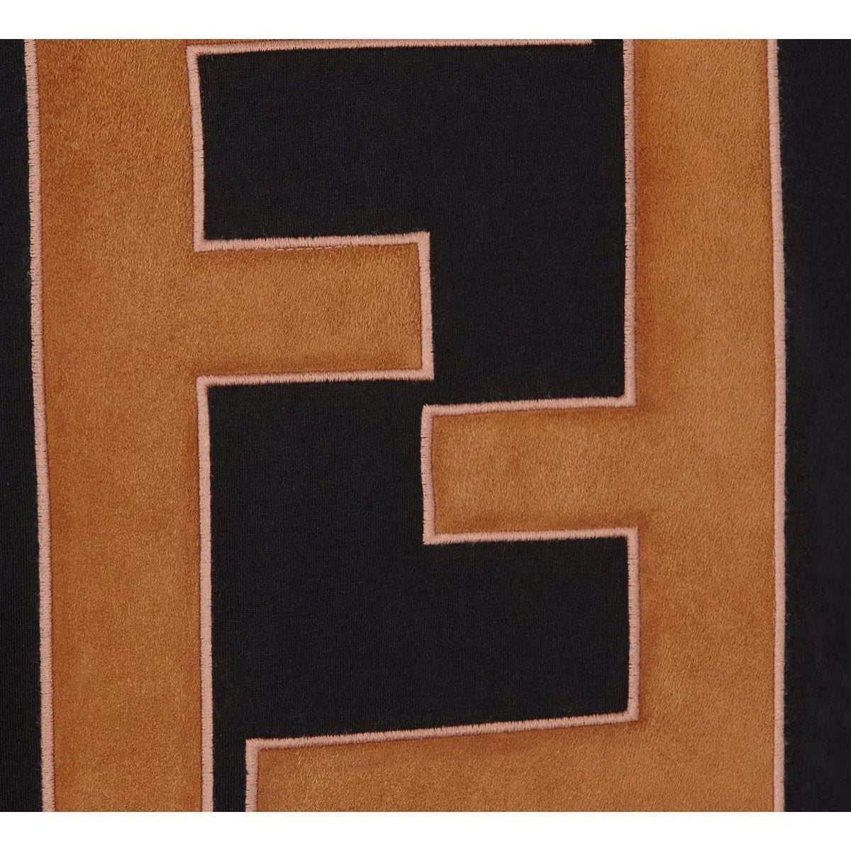 F€ndi Black t-shirt with brown logo