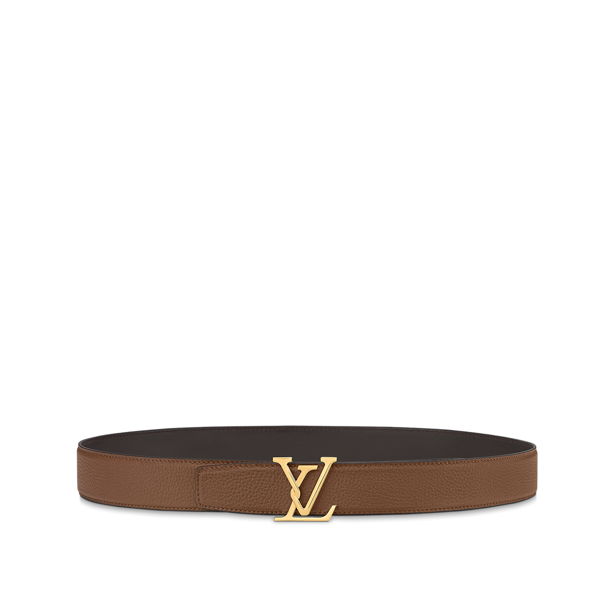 Louic Viutt0n Reversible Ecplise gold buckle and brown belt